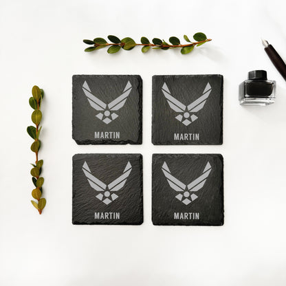 US Air Force coasters, custom Air Force slate coasters