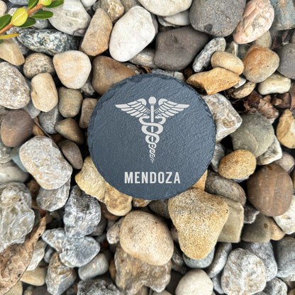 US Army Medical Corps slate coasters, custom Medical Corps coasters