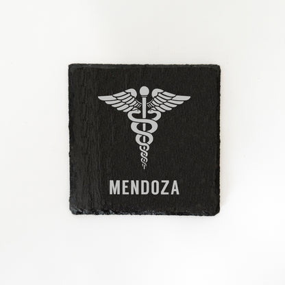 US Army Medical Corps slate coasters, custom Medical Corps coasters