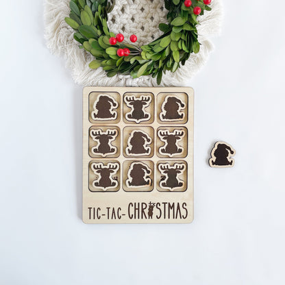 Adorable Christmas Tic Tac Toe, laser cut, personalized