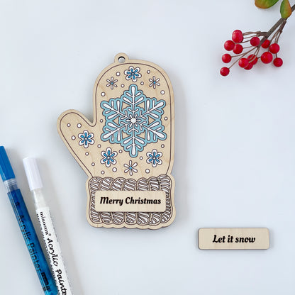 Customizable Winter Mittens Gift Card/Money Holder and Christmas Ornament