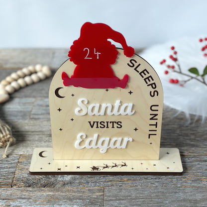 Calendario de Adviento de Navidad personalizado para bebé o niño, calendario de cuenta atrás de Navidad