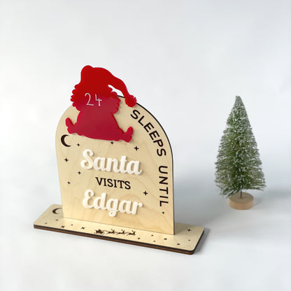 Calendario de Adviento de Navidad personalizado para bebé o niño, calendario de cuenta atrás de Navidad