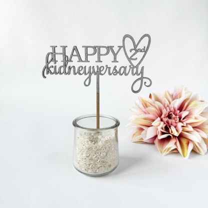 Custom Cake Topper for Kidney Transplant Anniversary, Kidneyversary cake topper, any year