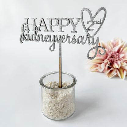 Custom Cake Topper for Kidney Transplant Anniversary, Kidneyversary cake topper, any year