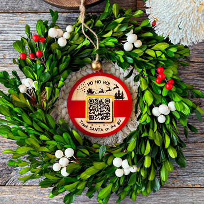 Santa Tracker ornament, QR Code Santa Ornament, NORAD QR code Santa tracking, Secret Santa, Ornament Exchange