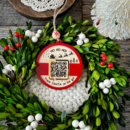 Santa Tracker ornament, QR Code Santa Ornament, GOOGLE QR code Santa tracking, Secret Santa, Ornament Exchange