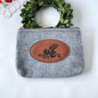 Laser engraved Flannel Makeup Bag, Custom Makeup Bag, Bridemaids Gifts