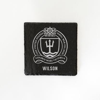 Naval War College coasters, custom Naval War College slate coasters