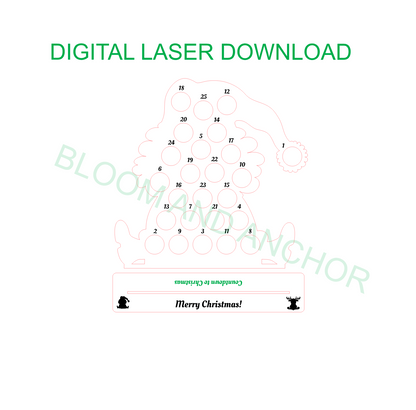 Countdown to Christmas with Santa and Lindt chocolate, laser cut file, digital download