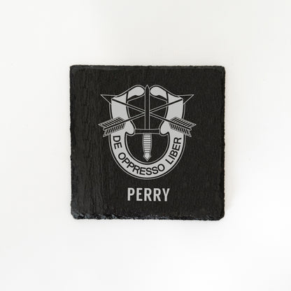 US Army Special Forces slate coasters, custom Special Forces coasters