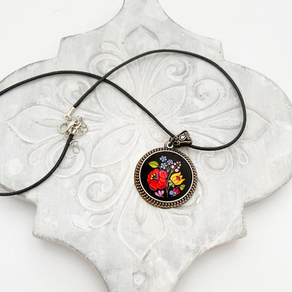 Traditional Hungarian style necklace BLACK