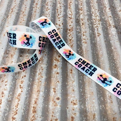 Cheer Coach grosgrain ribbon by the yard - Bloom And Anchor