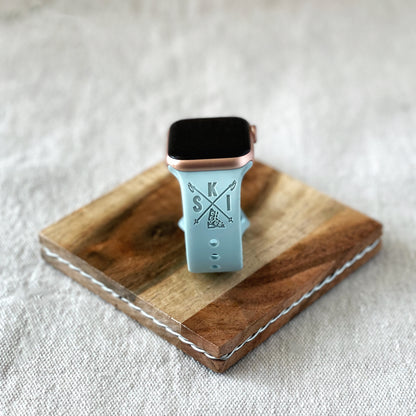 Custom engraved SKI Apple Watch band