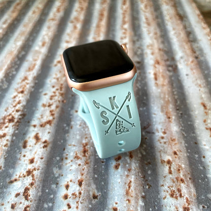 Custom engraved SKI Apple Watch band