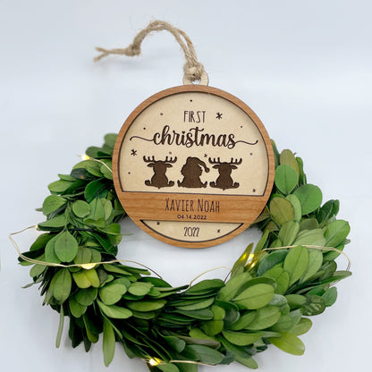 Laser cut file adorable Baby's First Christmas Custom ornament, Instant download, Glowforge ready