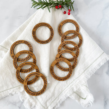 Laser cut file Christmas napkin rings, Merry Christmas, Instant download