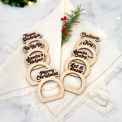 Team Rudolph Christmas napkin rings, Christmas table decor, holiday decor, tableware