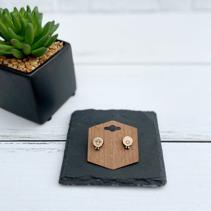 Laser cut adorable sheep stud earrings