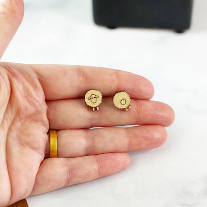 Laser cut adorable sheep stud earrings