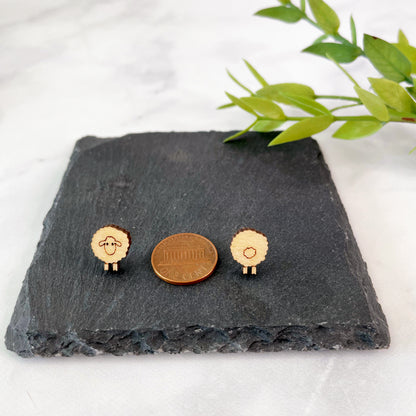 Laser cut adorable sheep stud earrings