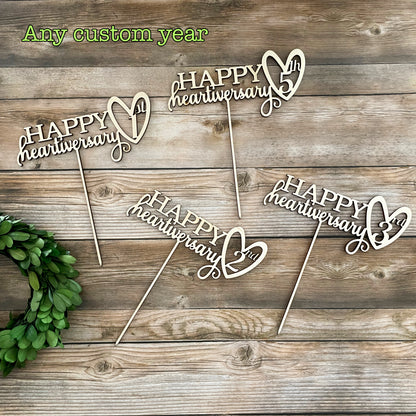 Custom Cake Topper for Heart Transplant Anniversary, Heartiversary, any year