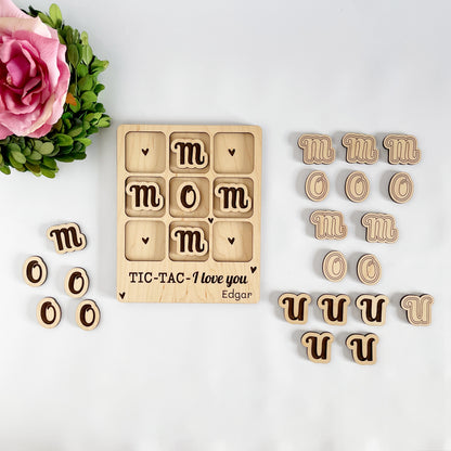 Laser cut file, Tic Tac I love you Mom, Mum, Glowforge ready, Instant Digital Download