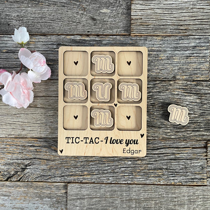 Laser cut I love you Mom, Mum Tic Tac Toe game, tic tac toe for Moms and Mums