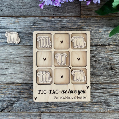 Laser cut file, custom Tic Tac We love you Mom, Mum, Glowforge ready, Instant Digital Download