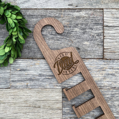 Custom engraved wood tie hanger, unique Gifts for Guys, Best Dad, Father's day