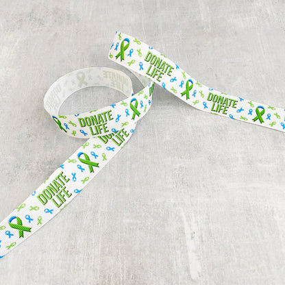 Donate Life Organ donation awareness grosgrain ribbon by the yard