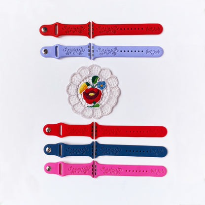 Custom engraved Apple Watch band with beautiful Hungarian folk design