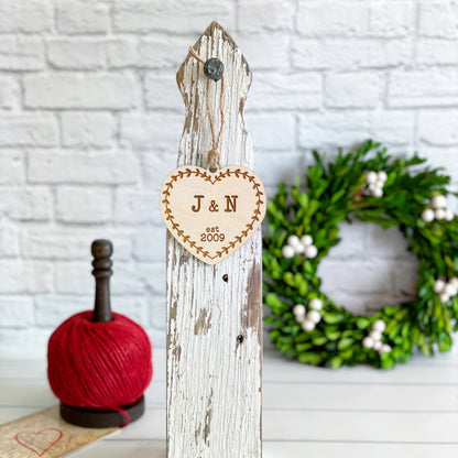 Custom engraved keepsake ornament for Couples