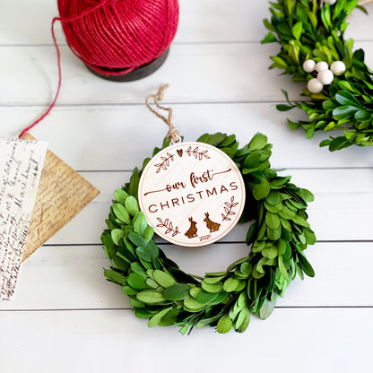 Our first Christmas engraved ornament for Couples