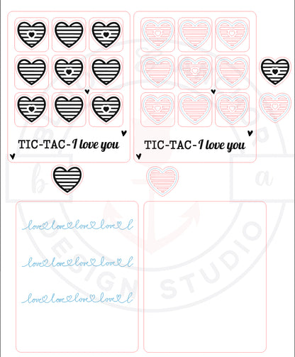 Laser cut file, custom Tic Tac I love you, Glowforge ready, Instant Digital Download